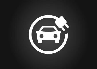 EV electric car sign illustration