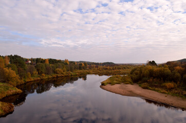 river, landscape, nature, autumn, autumn landscape, forest, trees, countryside, travel