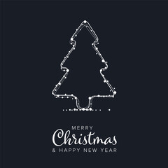Minimalist Christmas flyer/card template with christmas tree
