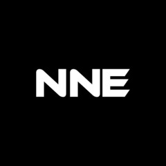 NNE letter logo design with black background in illustrator, vector logo modern alphabet font overlap style. calligraphy designs for logo, Poster, Invitation, etc.