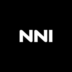 NNI letter logo design with black background in illustrator, vector logo modern alphabet font overlap style. calligraphy designs for logo, Poster, Invitation, etc.