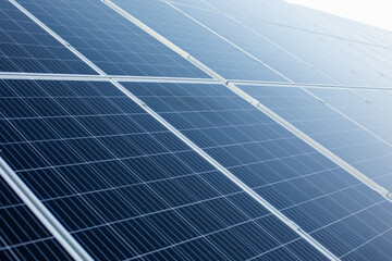 The close-up of solar panels as texture