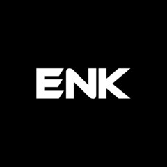 ENK letter logo design with black background in illustrator, vector logo modern alphabet font overlap style. calligraphy designs for logo, Poster, Invitation, etc.