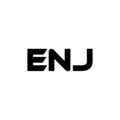 ENJ letter logo design with white background in illustrator, vector logo modern alphabet font overlap style. calligraphy designs for logo, Poster, Invitation, etc.