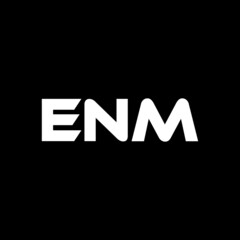 ENM letter logo design with black background in illustrator, vector logo modern alphabet font overlap style. calligraphy designs for logo, Poster, Invitation, etc.