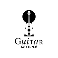 Violin Viola Guitar with Keyhole logo design inspiration