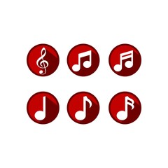 Music Tone Icon Set Vector Design
