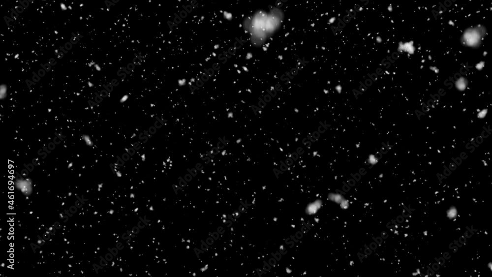 Wall mural natural falling snow, png codec with alpha channel - transparent background. seamless loop