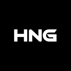 HNG letter logo design with black background in illustrator, vector logo modern alphabet font overlap style. calligraphy designs for logo, Poster, Invitation, etc.