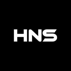 HNS letter logo design with black background in illustrator, vector logo modern alphabet font overlap style. calligraphy designs for logo, Poster, Invitation, etc.