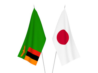 Japan and Republic of Zambia flags