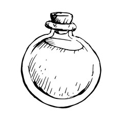 Alchemy bottle vector illustration isolated on white backgroun