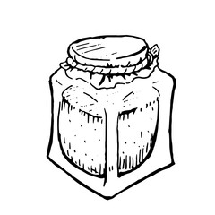 Vintage glass pot vector illustration isolated on white background