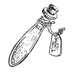 Alchemy potion tube isolated on white backgroun