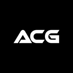 ACG letter logo design with black background in illustrator, vector logo modern alphabet font overlap style. calligraphy designs for logo, Poster, Invitation, etc.