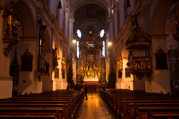 Fototapeta premium Inside view of Munich's Catholic Church
