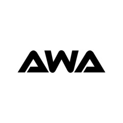 AWA letter logo design with white background in illustrator, vector logo modern alphabet font overlap style. calligraphy designs for logo, Poster, Invitation, etc. - obrazy, fototapety, plakaty