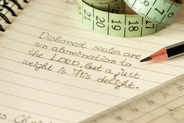 Honest scales and measurements biblical concept. God Jesus Christ truth, justice, righteousness....