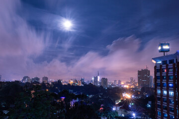 Night Nairobi City County Streets Skyscrapers Skyline Cityscapes Tower Buildings Landmarks Kenya's...