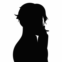 silhouette of a guy smokes, on a white background, vector