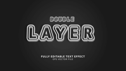 Double Layer 3D Black and White Text Editable Text Effect