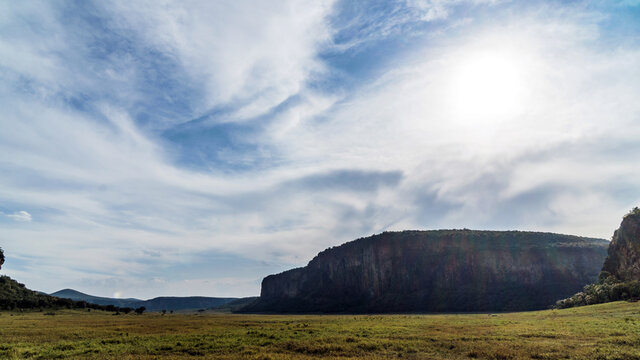Hells Gate National Park In Naivasha Kenya East Africa Landscapes Green Cloudy Kenya Landscapes Rockys Great Rift Valley Nakuru City County Kenya East Africa