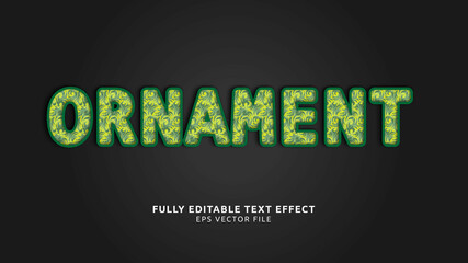 Green Ornament Bold Text Editable Text Effect
