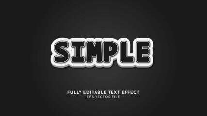 Simple 3D Black and White Text Editable Text Effect