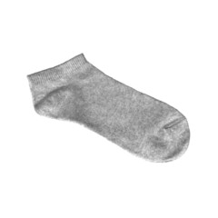 pair of socks. Gray sock isolate on white. Sock on white background.