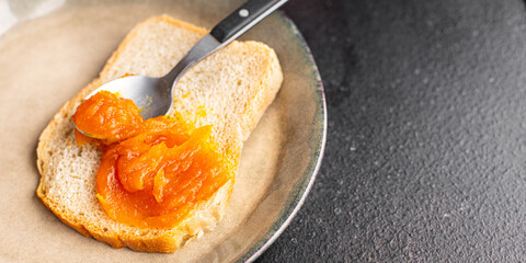 pumpkin jam sweet dessert fresh  meal snack on the table copy space food background rustic 