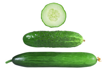 Cucumber on an isolated white background.