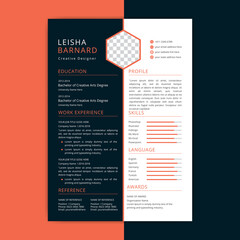 Modern resume cv template layout