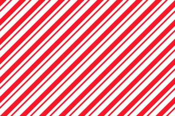 Foto op Canvas Candy cane seamless pattern. Christmas striped red background. Cute caramel package print. Xmas holiday diagonal lines. Peppermint wrapping texture. Abstract geometric wallpaper. Vector illustration. © Iryna
