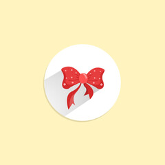 red bow flat icon. red bow clipart on white background.