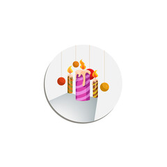 christmas candle flat icon. christmas candle clipart on white background.