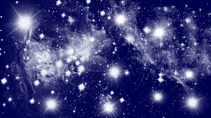 Naklejka na ściany i meble ฺBlue background with stars. Starry night in space.
