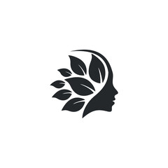 Face leaf logo design