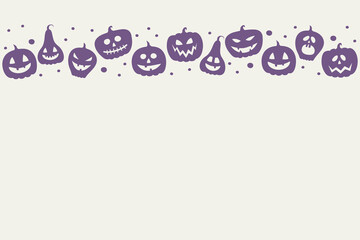 Creepy pumpkin lanterns on background. Halloween concept. Vector