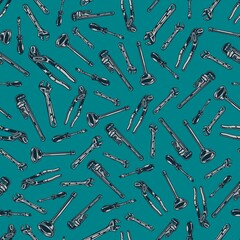 Plumbing vintage seamless pattern