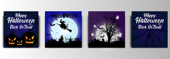 Halloween social media post templates, Happy Halloween Square Poster