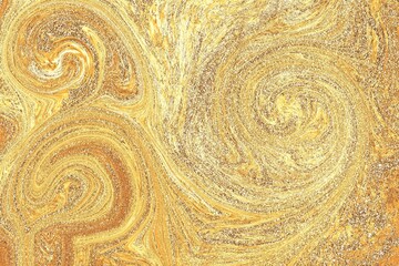 abstract yellow and golden wallpaper with color swirls, luxury background with circles, fluid art, modern design