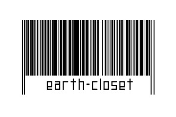 Barcode on white background with inscription earth-closet below - obrazy, fototapety, plakaty