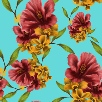 Beautiful seamless pattern with floral background 