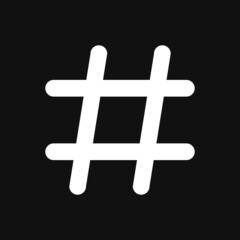Hashtag icon on grey background