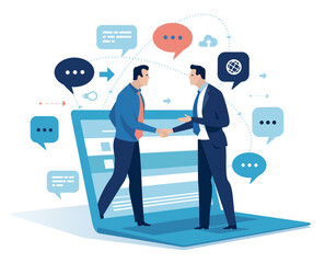 Communication and social network concept. Connection. On line. Network. Business vector illustration.