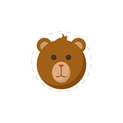 bear cartoon flat icon. bear clipart on white background.