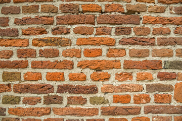 September 2021. Canvas of a brick wall.