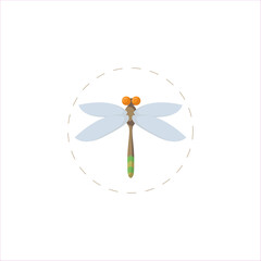 dragonfly flat icon. dragonfly clipart on white background.