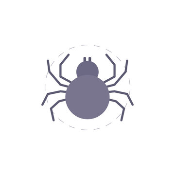 Spider flat illustration icon. Spider clipart on white background.