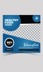 Creative minimal food banner for social media restaurant post